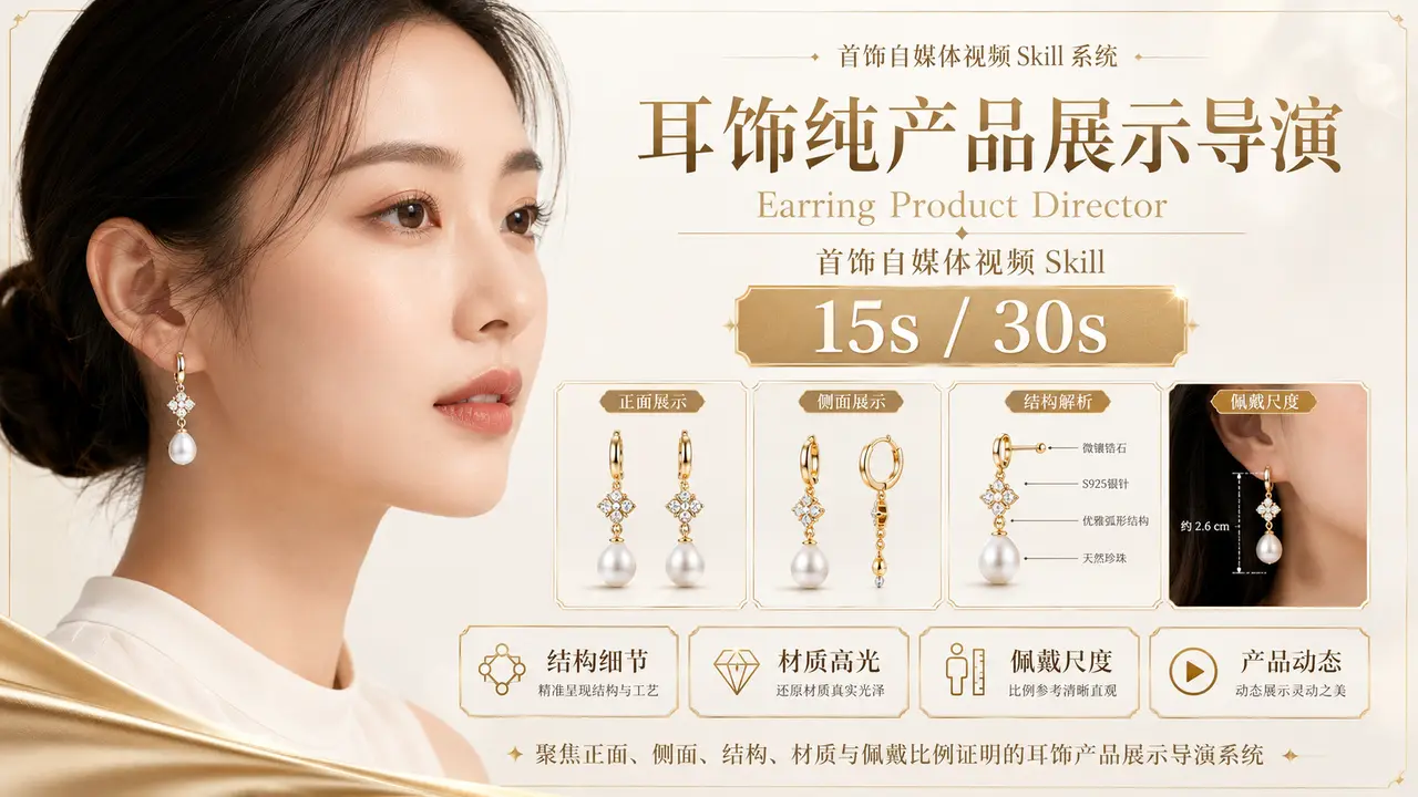 蝴蝶仙感不对称耳饰展示视频
