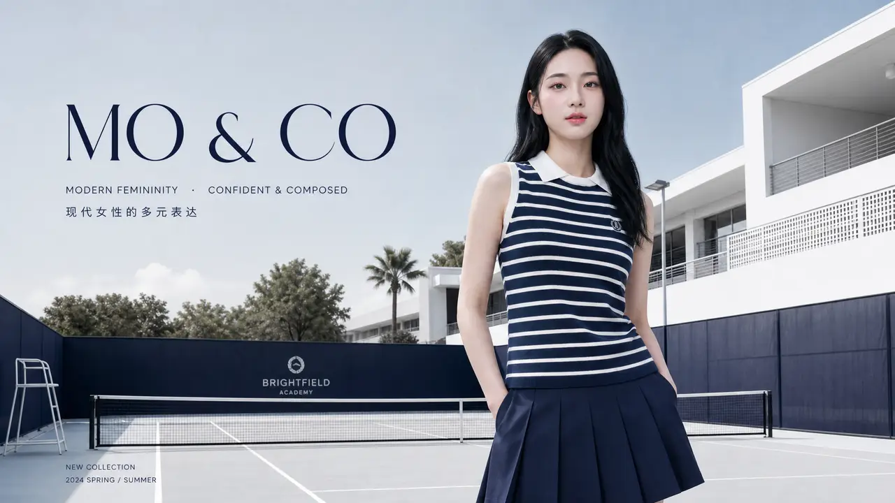 电商夏季英伦学院风女装产品广告MV｜图片节点 20