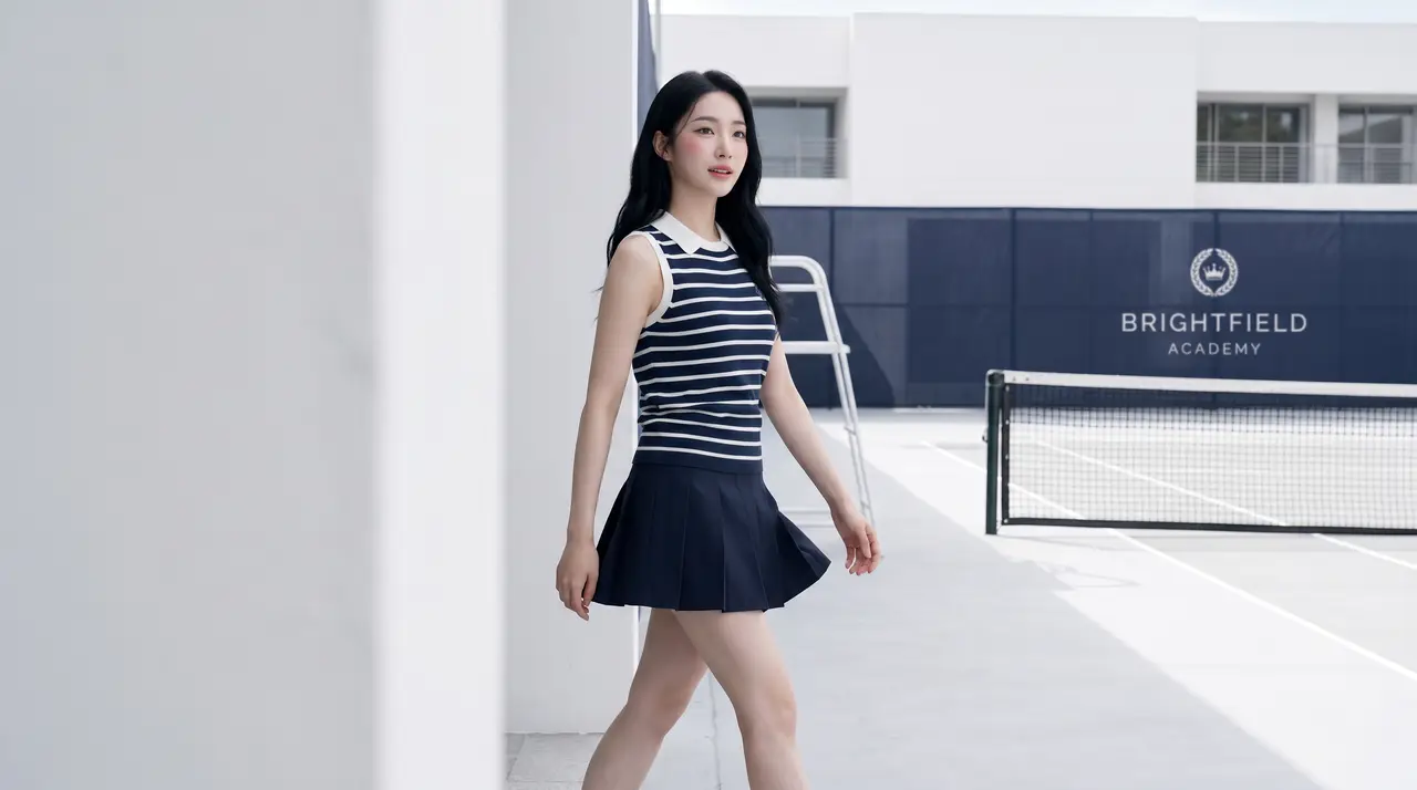 电商夏季英伦学院风女装产品广告MV｜图片节点 23