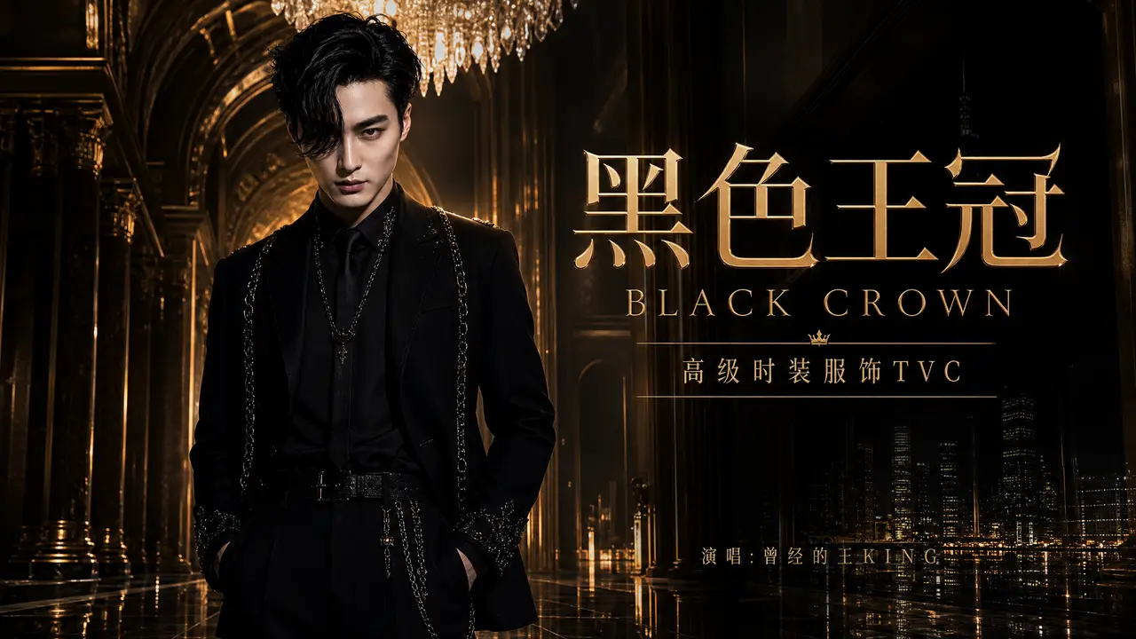 曾经的王-KING高级时尚服饰TVC广告模板|时装服饰TVC海报封面|BLACK CROWN