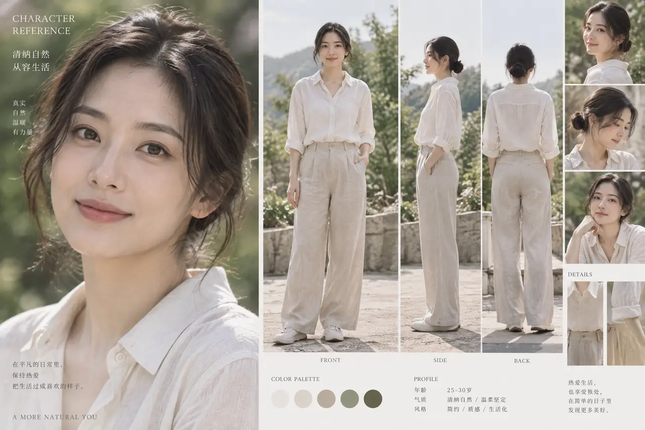 墨沫出品 · 饮品商业大片全流程skill模版|女主角色锚点