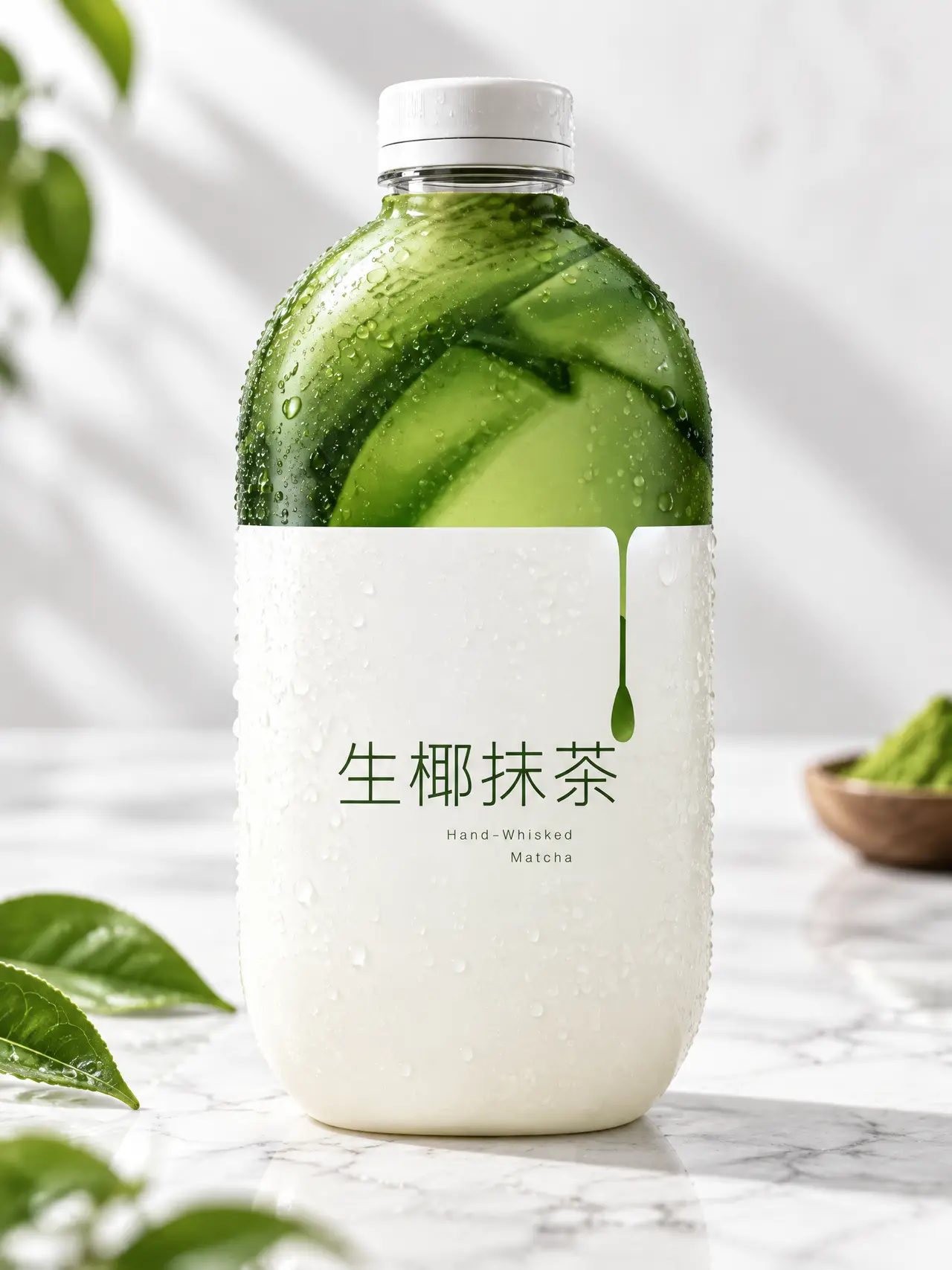墨沫出品 · 饮品商业大片全流程skill模版|产品锚点-生椰抹茶瓶