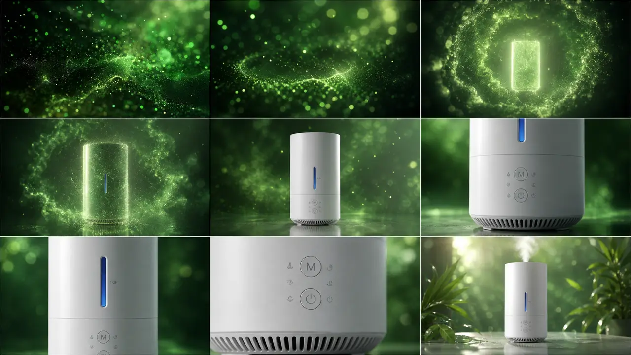 科技生态美学|全品类通用模板|加湿器TVC广告|全能视觉分镜模板V2