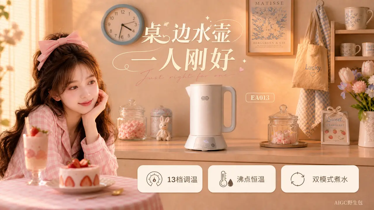 烧水壶电商产品视频-AI种草短片