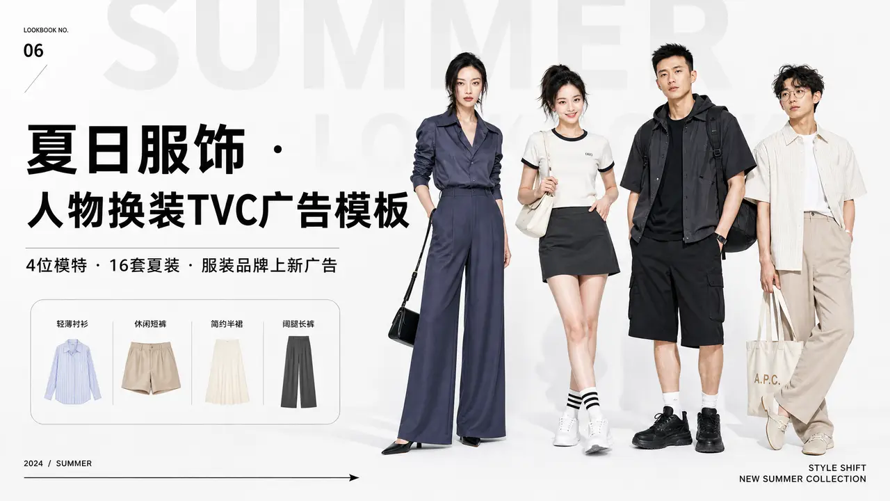 夏日服饰·人物换装TVC广告模板｜图片节点 36