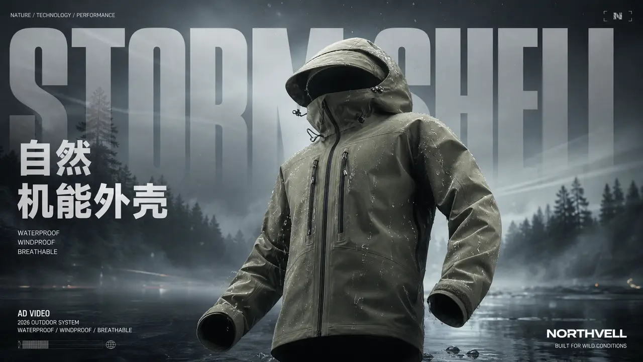 冲锋衣产品广告 自然机能外壳 无惧风雨