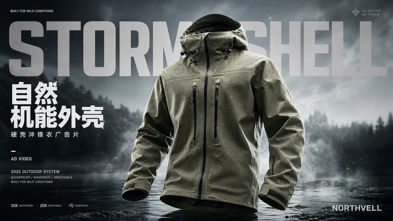 冲锋衣产品广告 自然机能外壳 无惧风雨｜图片节点 3