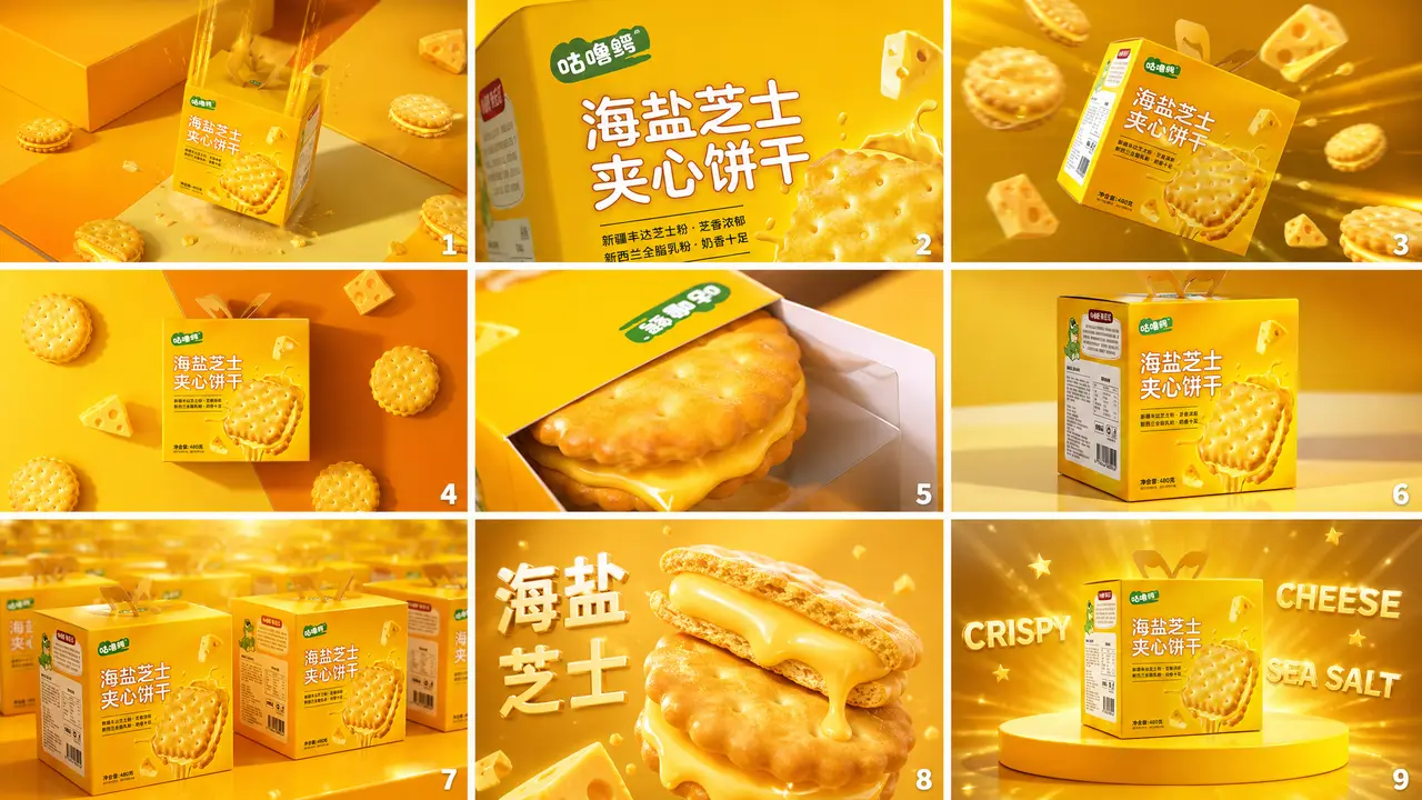 skill 产品包装/食品广告TVC视频-墨沫|咕噜鳄海盐芝士饼干 9宫格分镜 Lib Image - 副本