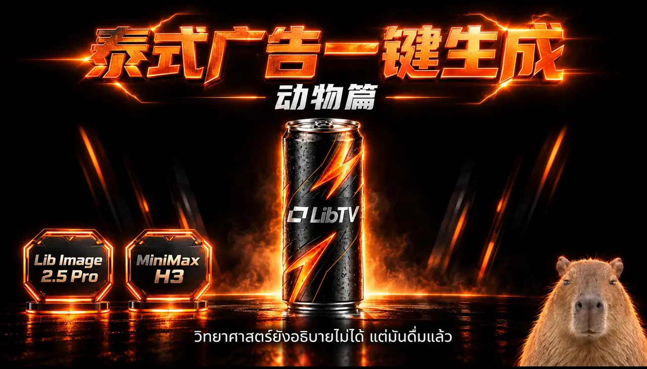 Skill【爆笑泰式广告一键生成】-卡皮巴拉饮料
