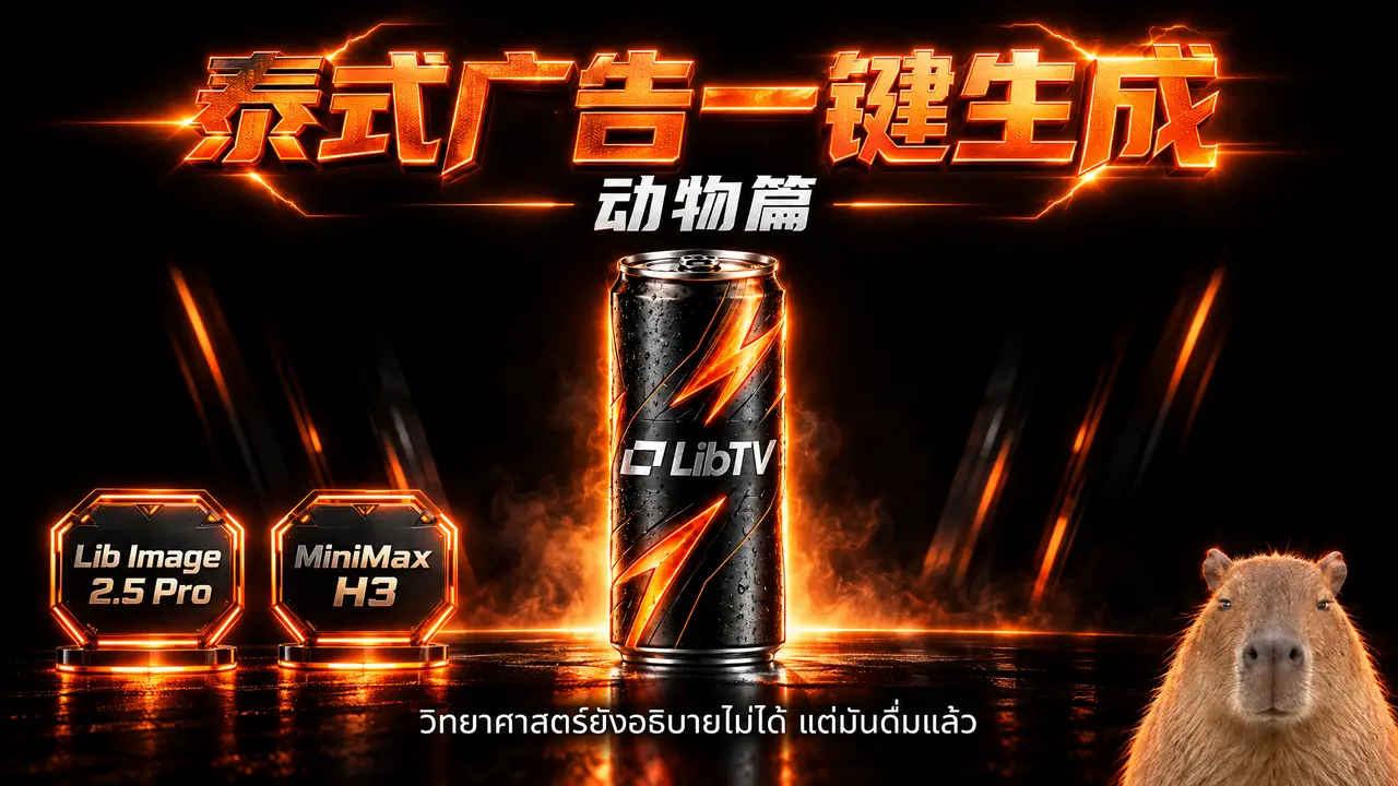Skill【爆笑泰式广告一键生成】-卡皮巴拉饮料|泰式广告一键生成-动物篇 Skill封面