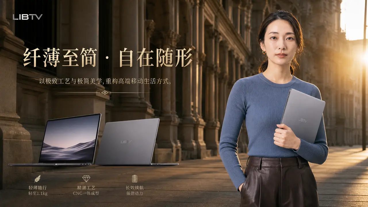《轻赴每一场日常》轻薄笔记本电脑产品广告｜图片节点 4