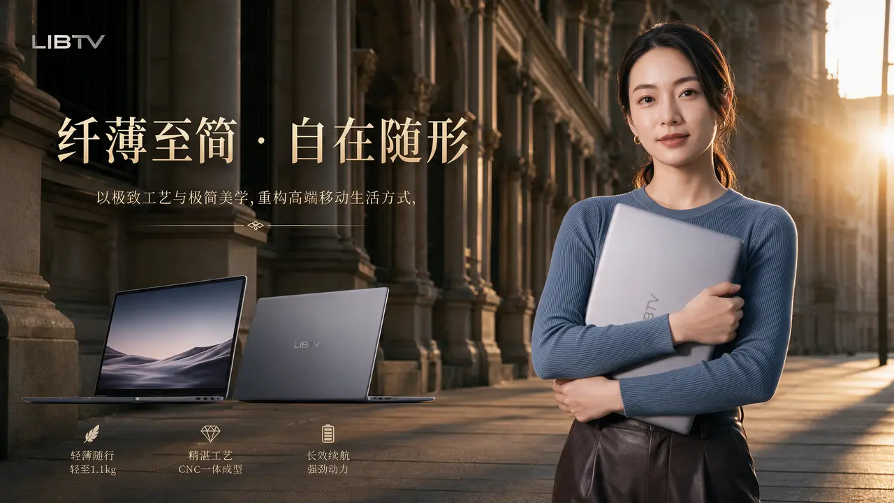 《轻赴每一场日常》轻薄笔记本电脑产品广告｜图片节点 3