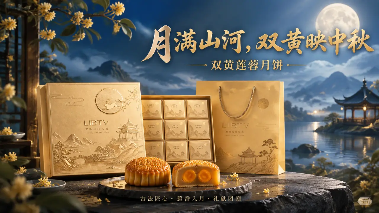 《桂月双黄・匠造团圆》高端月饼食品视频TVC广告