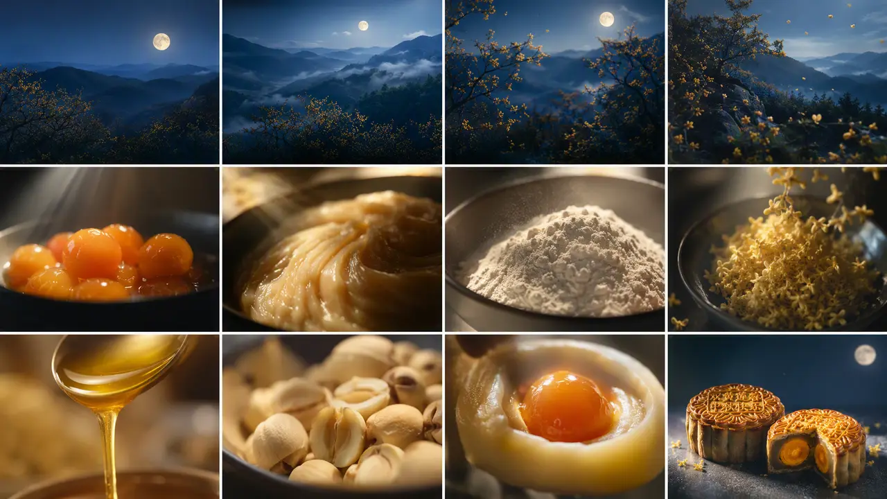 《桂月双黄・匠造团圆》高端月饼食品视频TVC广告｜图片节点 6 - 副本