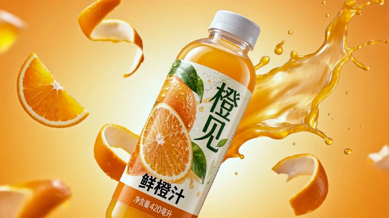 鲜橙一刻｜60秒鲜活广告｜第二支02｜飞溅窗景与白盖细节｜最终成品