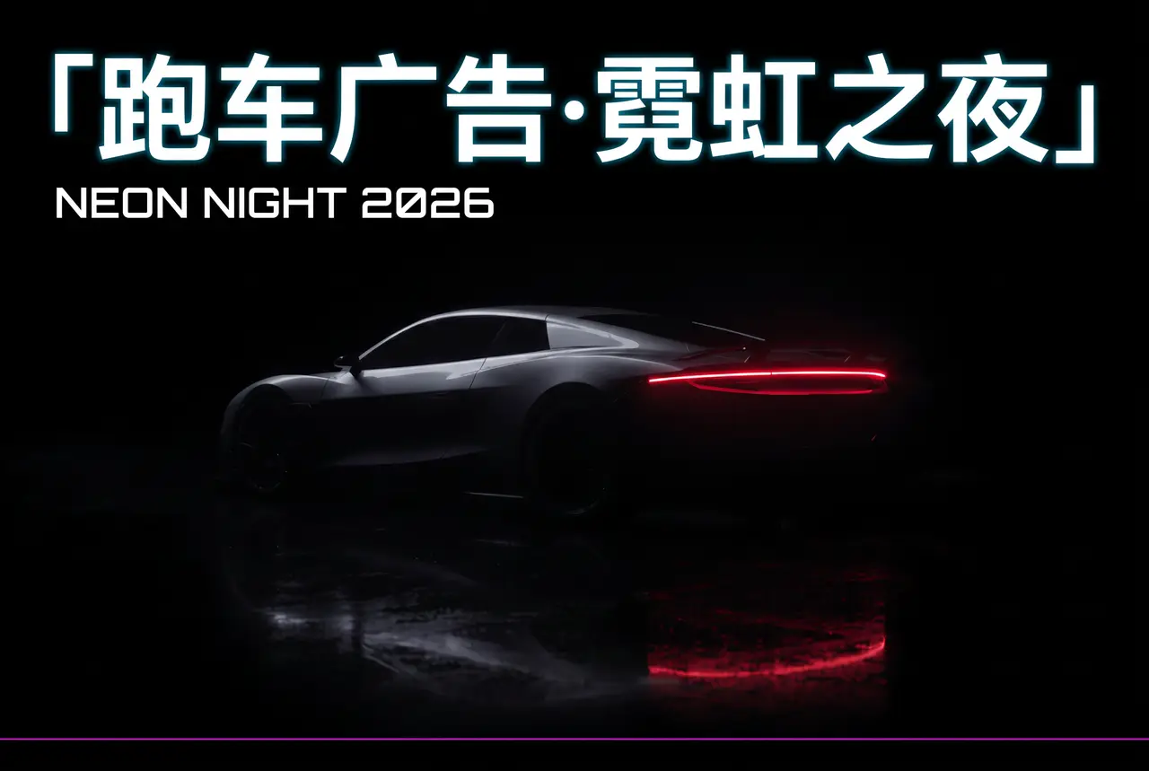 跑车广告-霓虹之夜|封面海报B