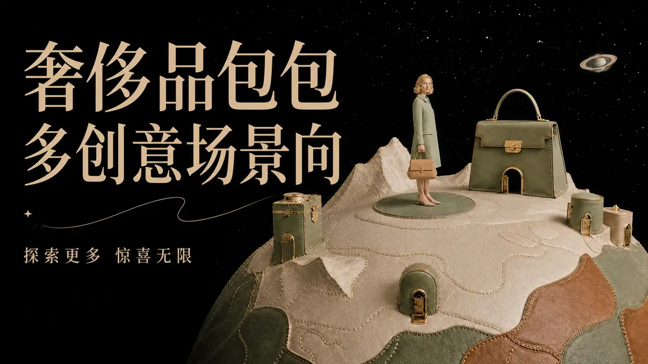 奢侈品包多创意场景向(内附可复用提示词)
