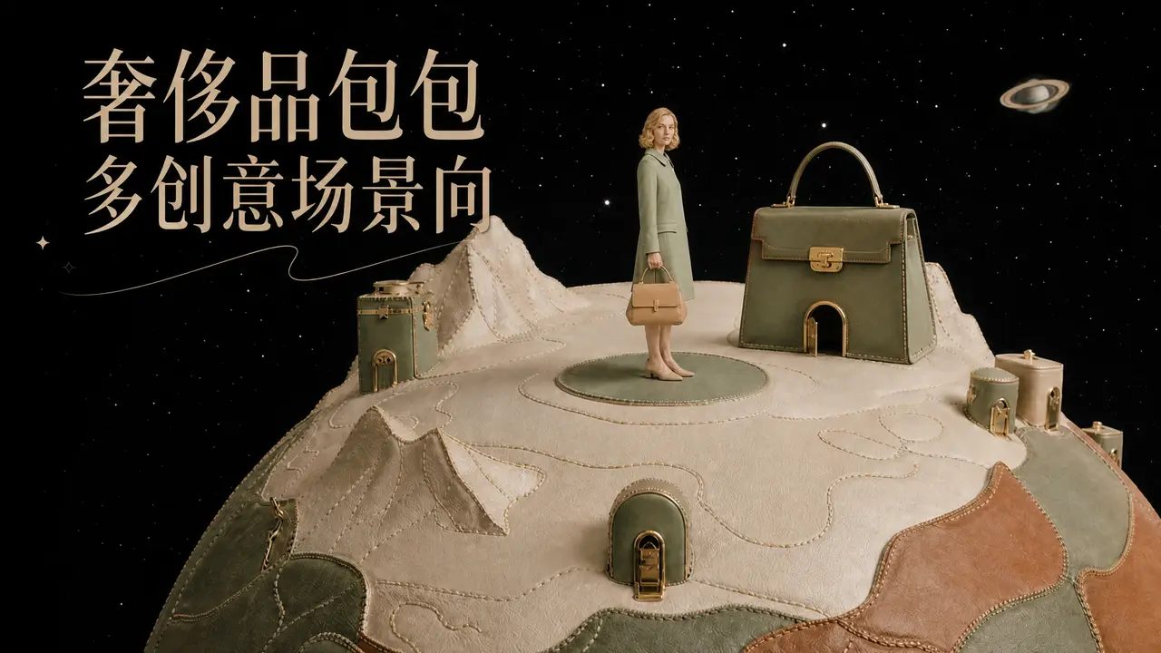 奢侈品包多创意场景向（内附可复用提示词）｜图片节点 26