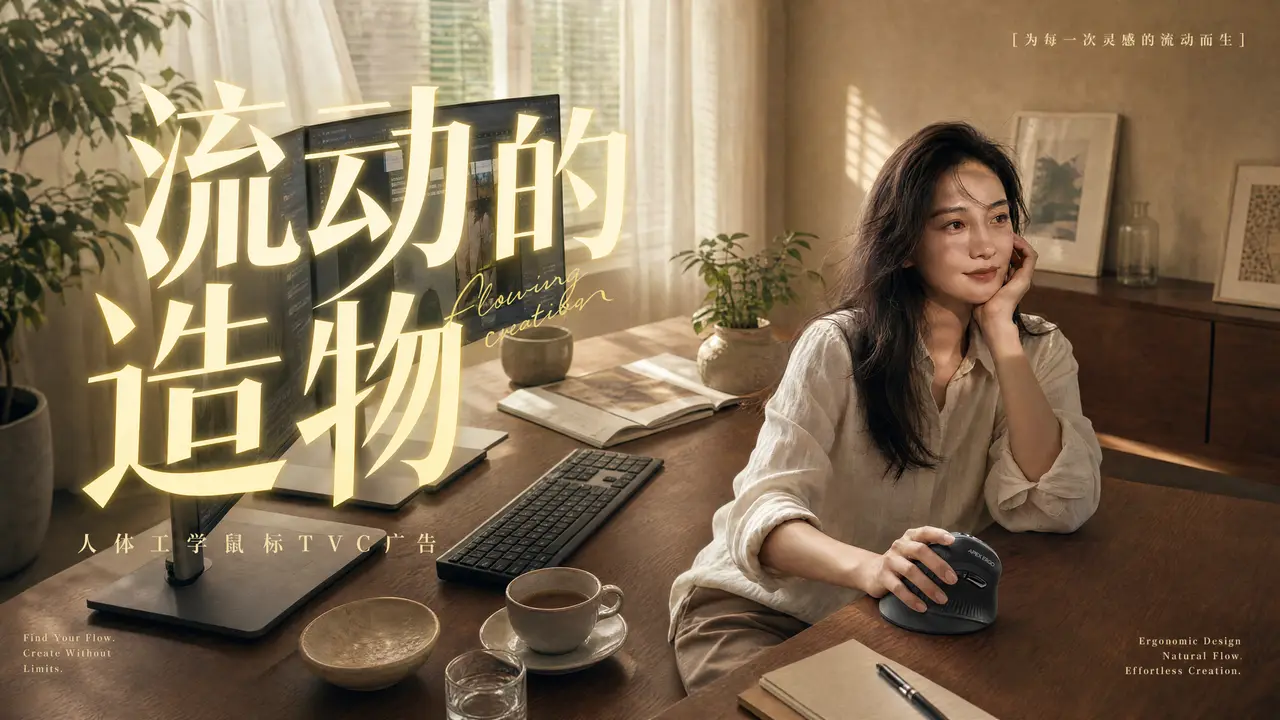 《流动的造物》人体工学鼠标TVC广告｜图片节点 30