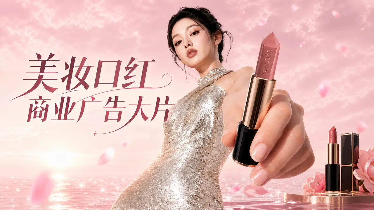 口红广告商业大片模板
