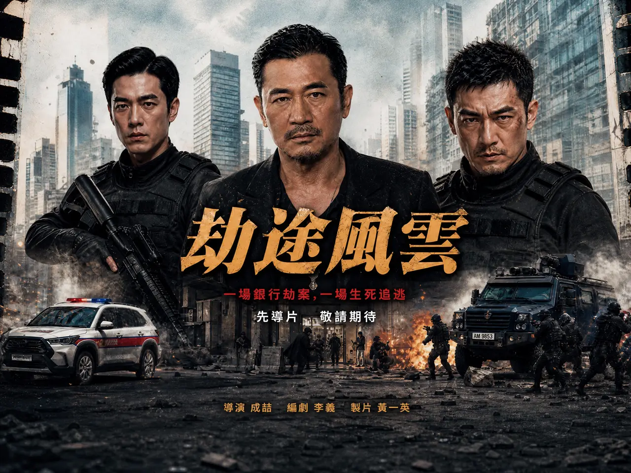 《劫途風雲》2分钟先导片|seedance2.5港风警匪测试样片｜图片节点 1