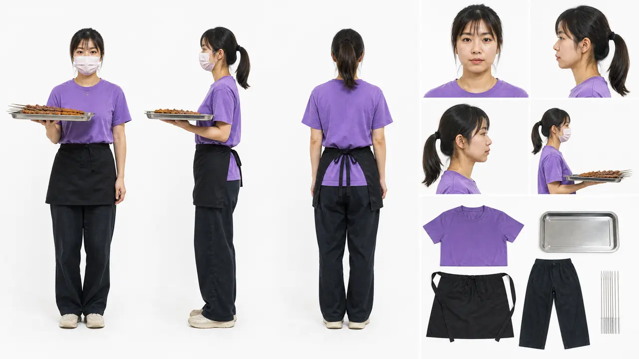 伪纪录片|你咥咧么|女店员|角色卡·紫色短袖+深色围裙·真实参考版
