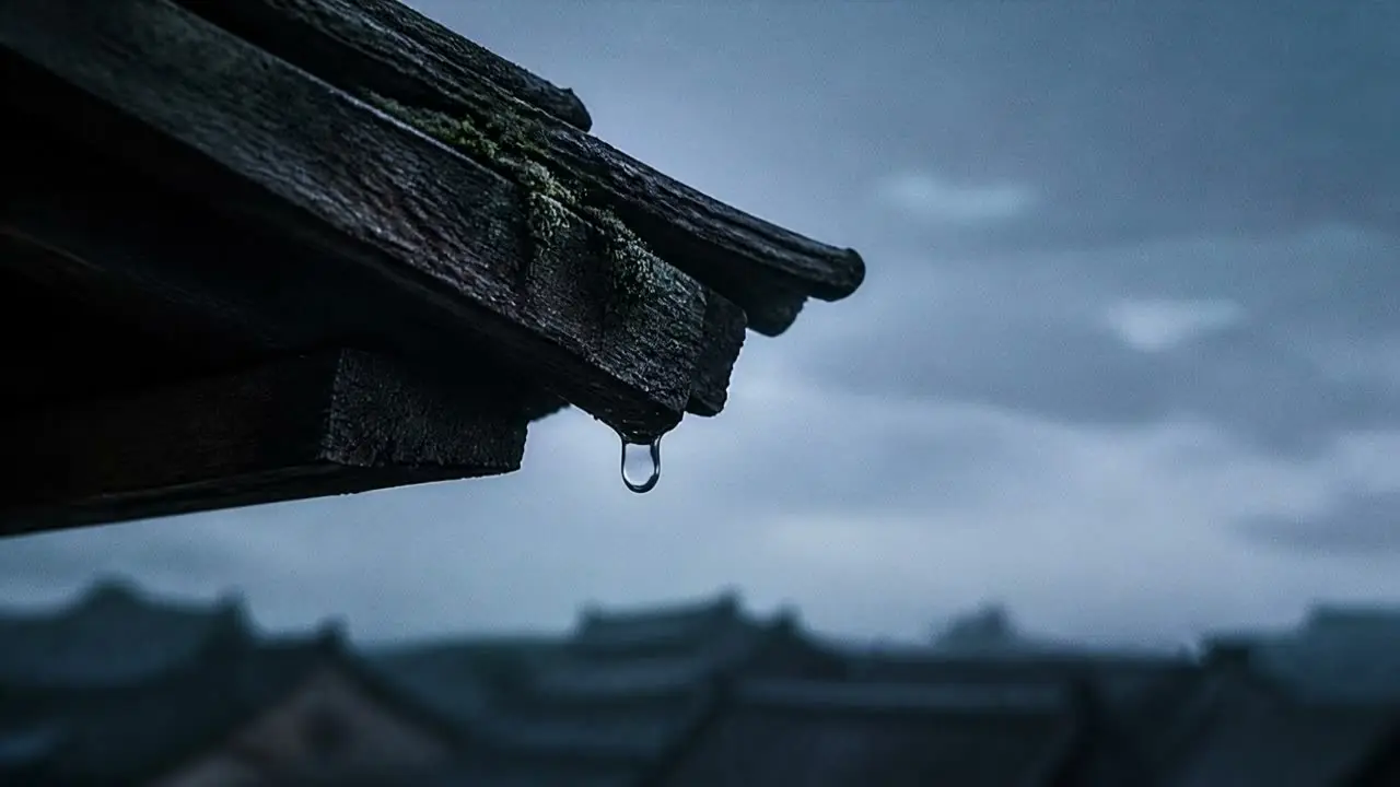 《赤金御押》｜第一世·御守｜空镜2视频  3‘’  屋檐水滴