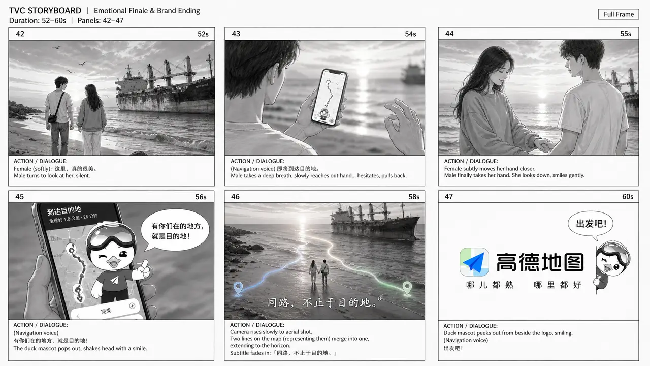 《我们原来一直顺路》高德扫街榜TVC宣传短片|故事板-第七批分镜42-47(52-60s)