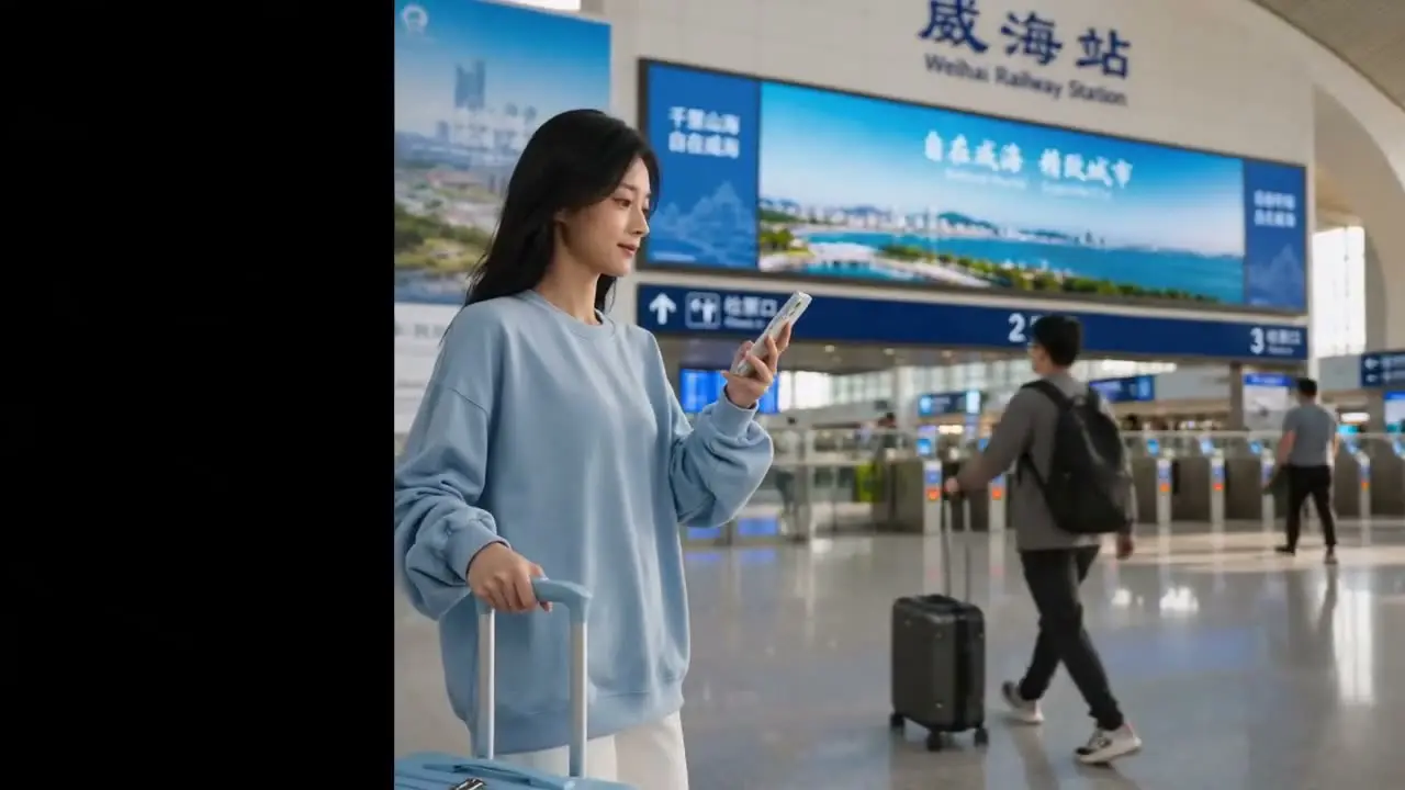 《我们原来一直顺路》高德扫街榜TVC宣传短片｜分镜03-右屏女孩进站确认车次