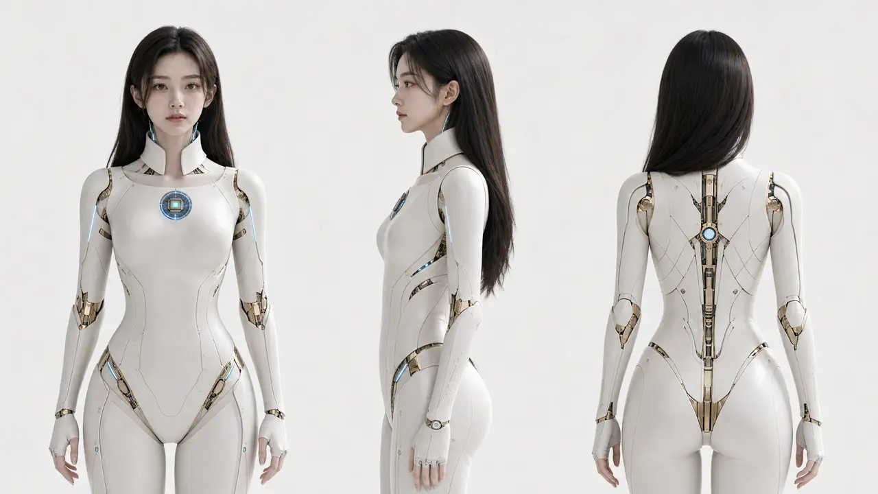 爆款女频短剧|一键成片-《豪门总裁的仿真人妻》|机器人安九-三视图-2K