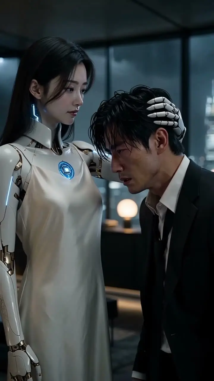爆款女频短剧|一键成片-《豪门总裁的仿真人妻》｜03C- 6秒新镜头：本能拉入怀中，机械的第一次沦陷
