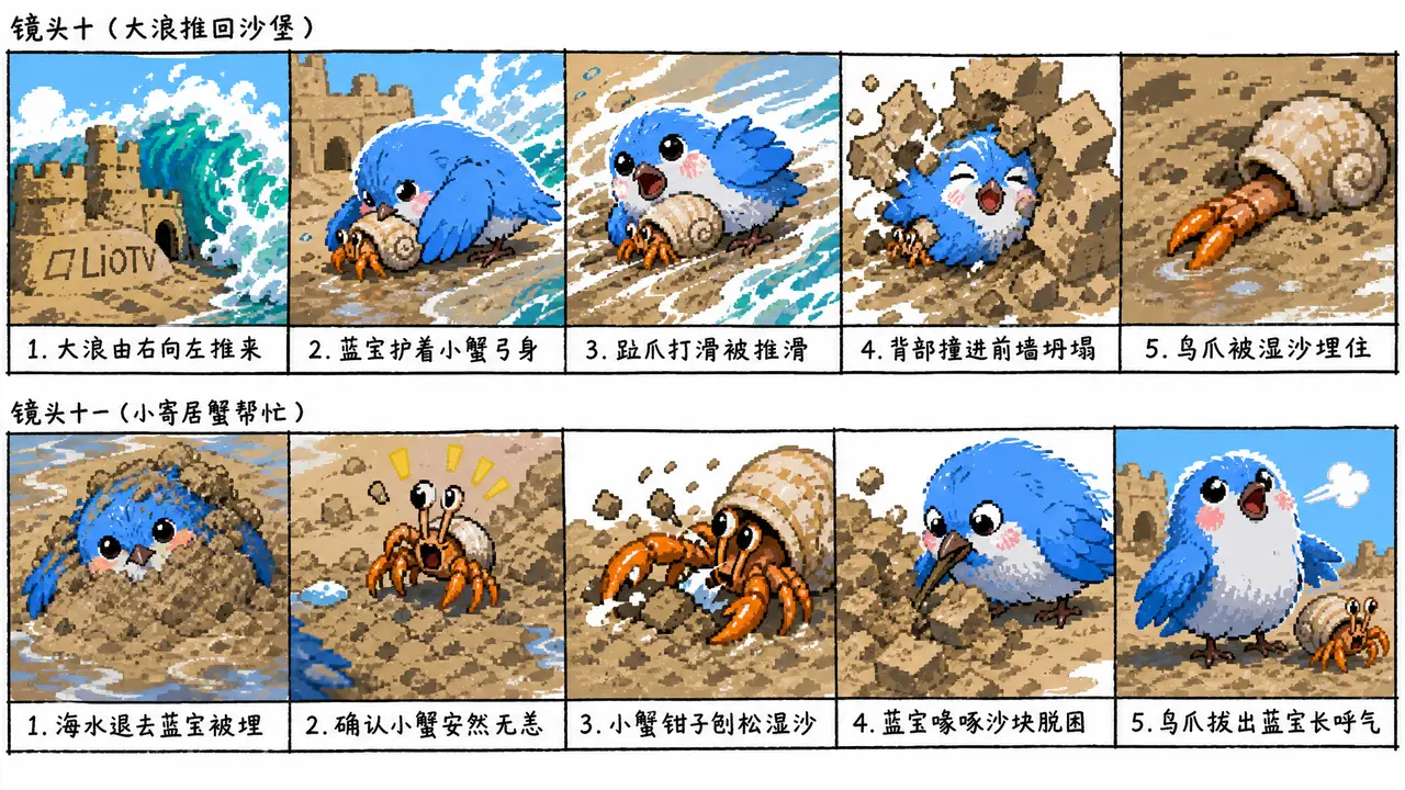 《蓝宝和小寄居蟹》含Skill|鼠绘分镜图4(46-60秒)