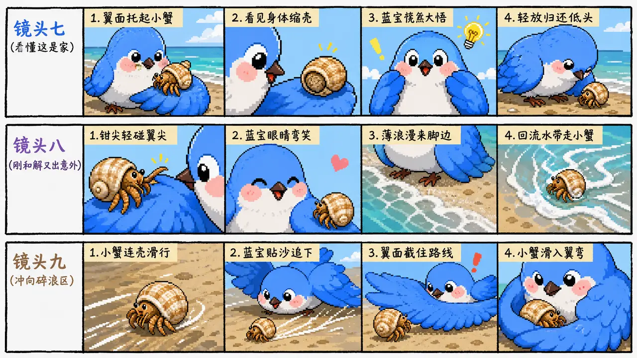 《蓝宝和小寄居蟹》含Skill|鼠绘分镜图3(31-45秒)