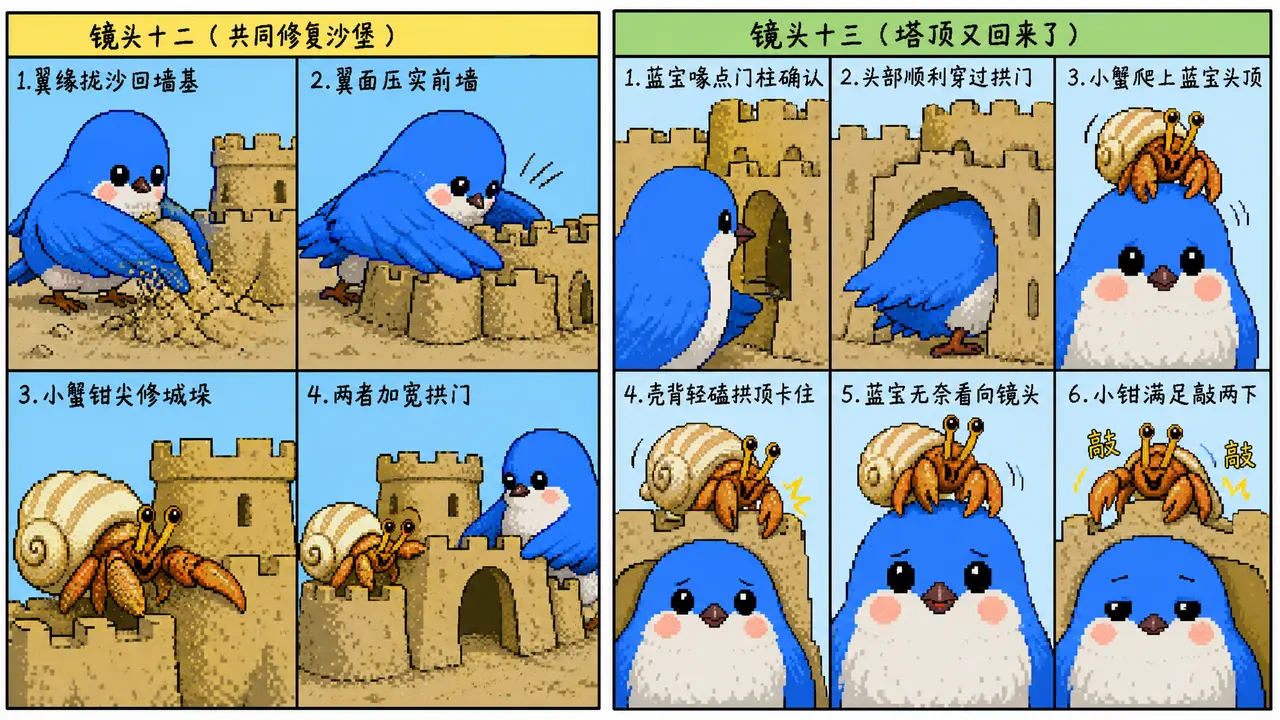 《蓝宝和小寄居蟹》含Skill|鼠绘分镜图5(61-68秒)