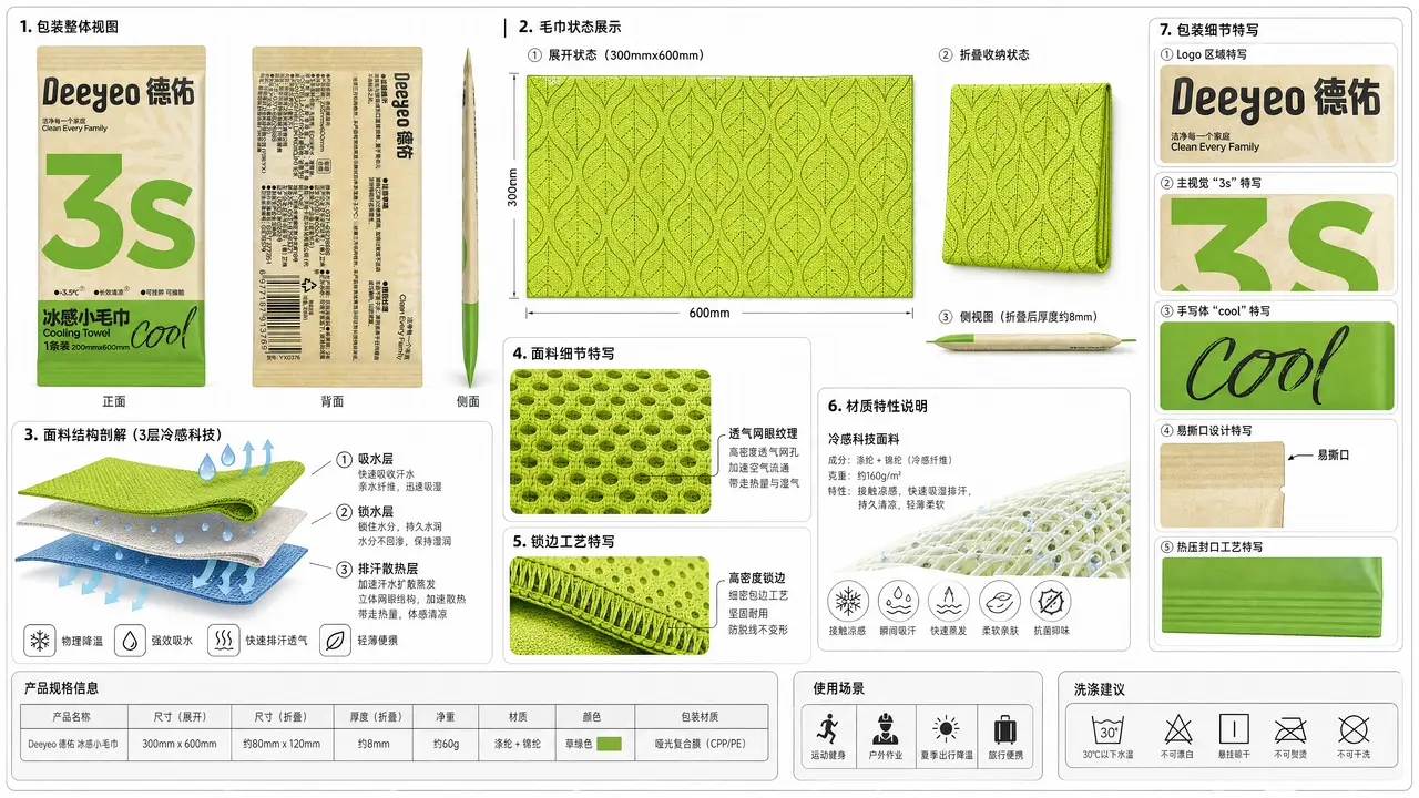 德佑冰感小毛巾|产品设定图