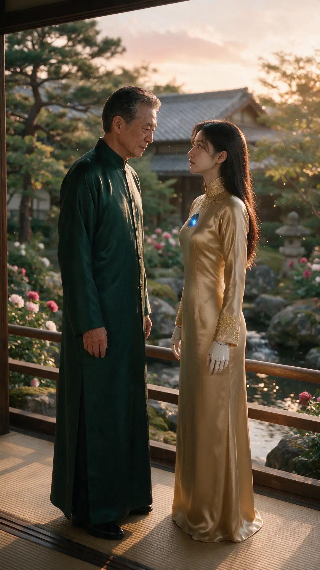爆款女频短剧|一键成片-《我的机器人女友安九》|Flash-5·终版·富貴深墨绿长衫·安九香槟金旗袍·富貴更高