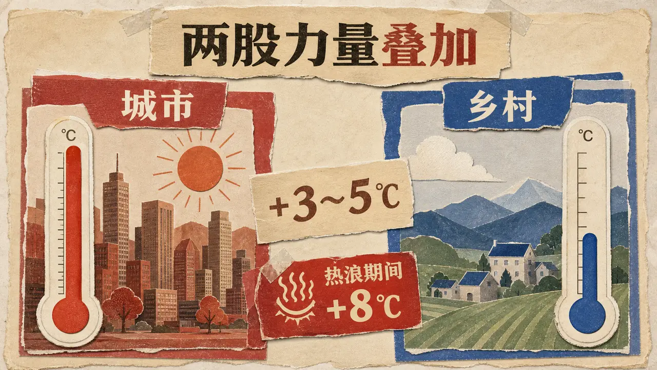 VOX Style 风格Skill 展示-中国城市为什么越来越热|关键帧05-城乡温差对比