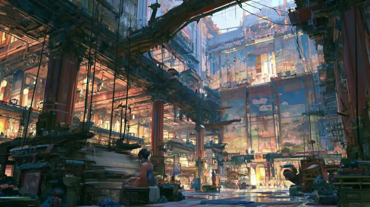 中式美学丨山海经异兽复古未来主义丨Agent制作｜蒸汽朋克机械长廊_可灵O3