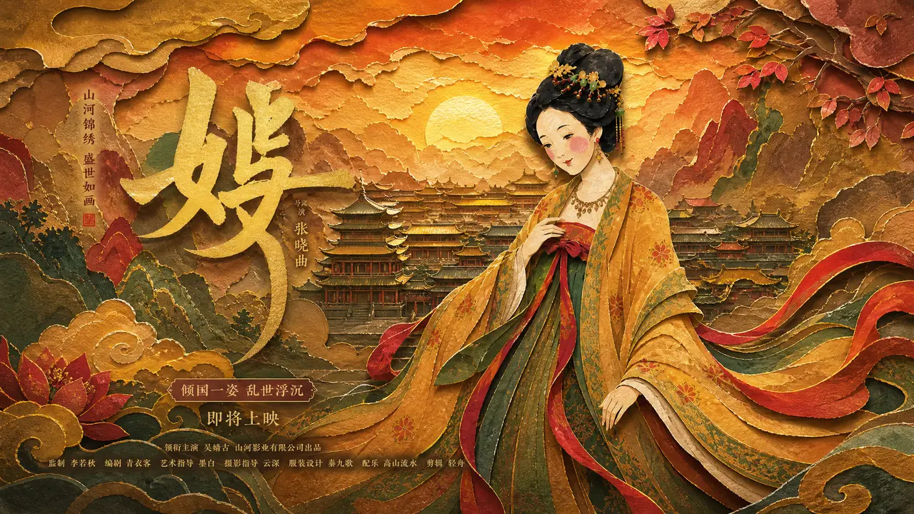 纸笼｜电影《姽》剪纸风海报