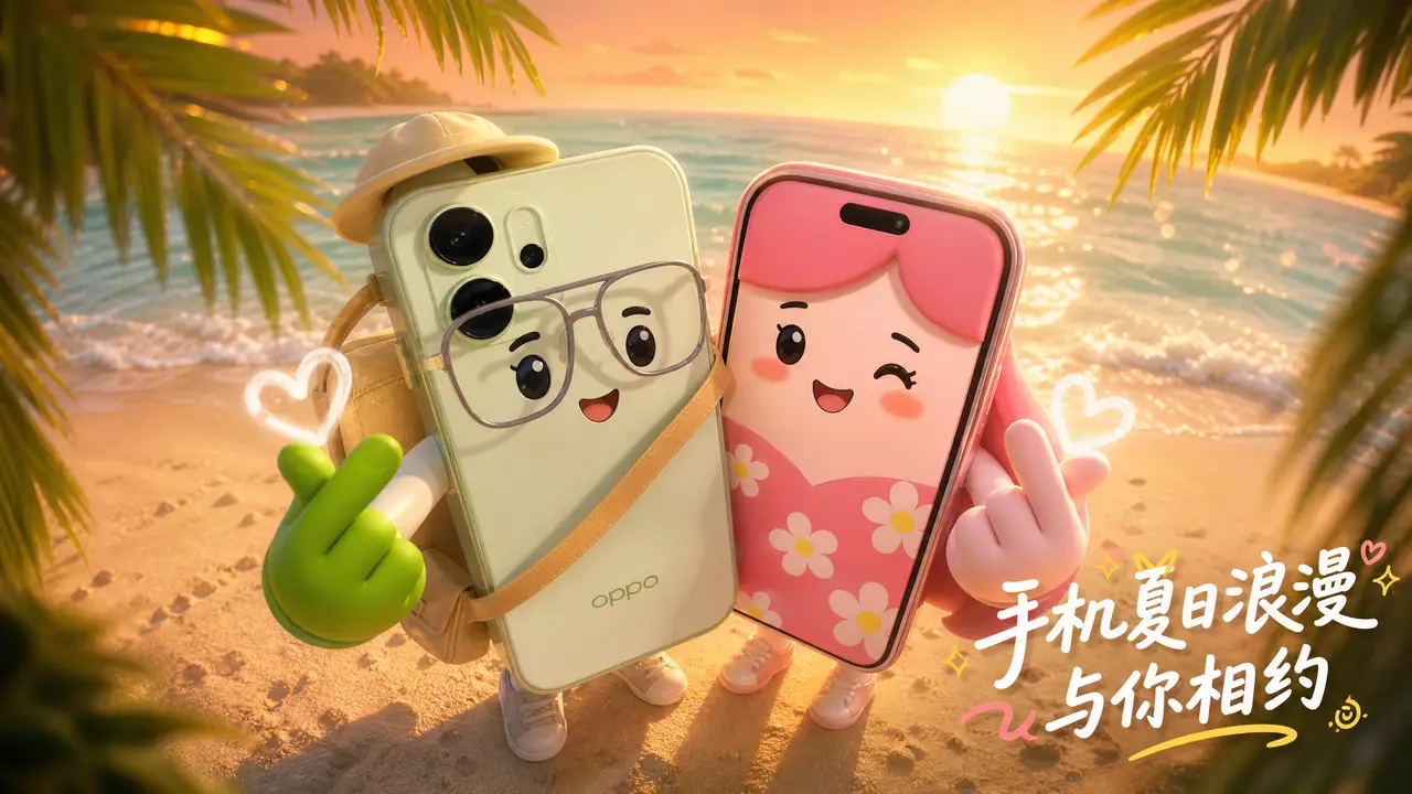 超浪漫海边限定邂逅✨OPPO偶遇粉色手机女友｜图片节点 23 - 副本