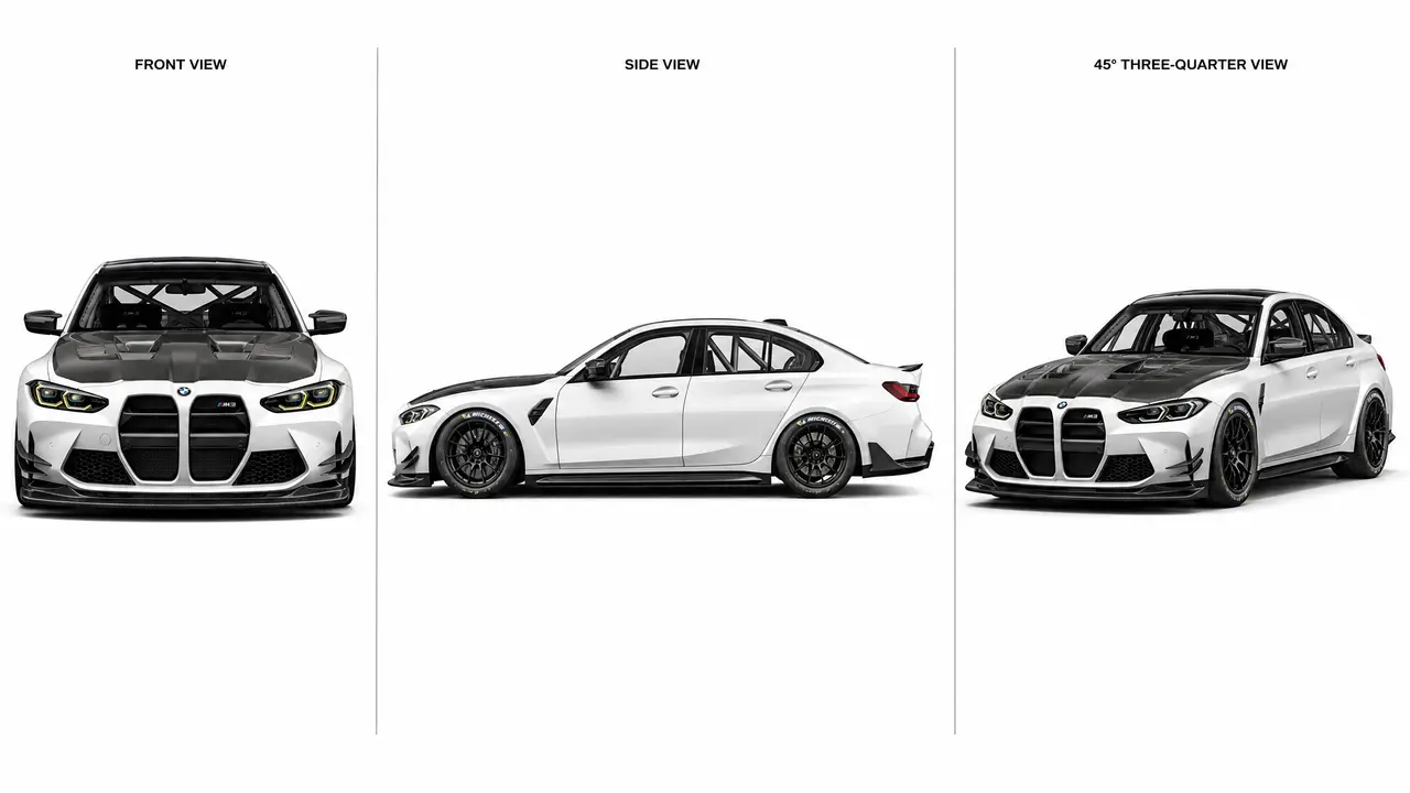 BMW M3｜A1 — 宝马M3 白色赛道版三视图锚点v3