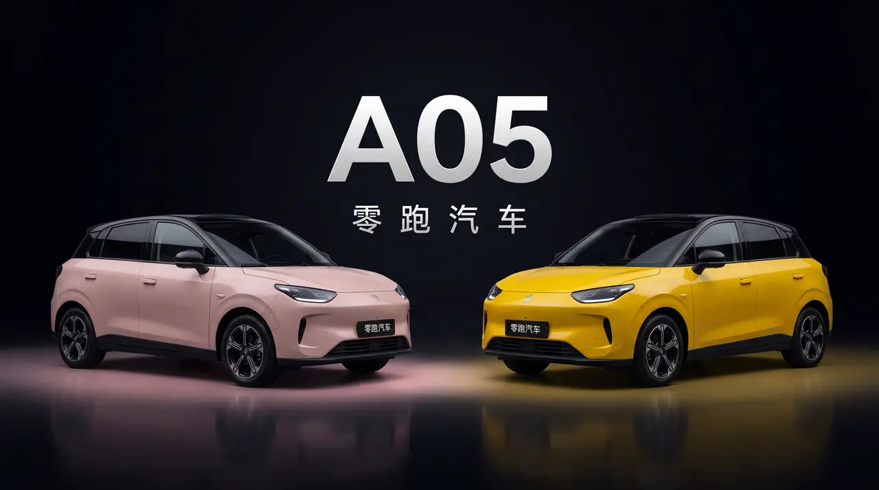 A05零跑汽车AI广告｜A05零跑汽车·双色高端海报·英文版