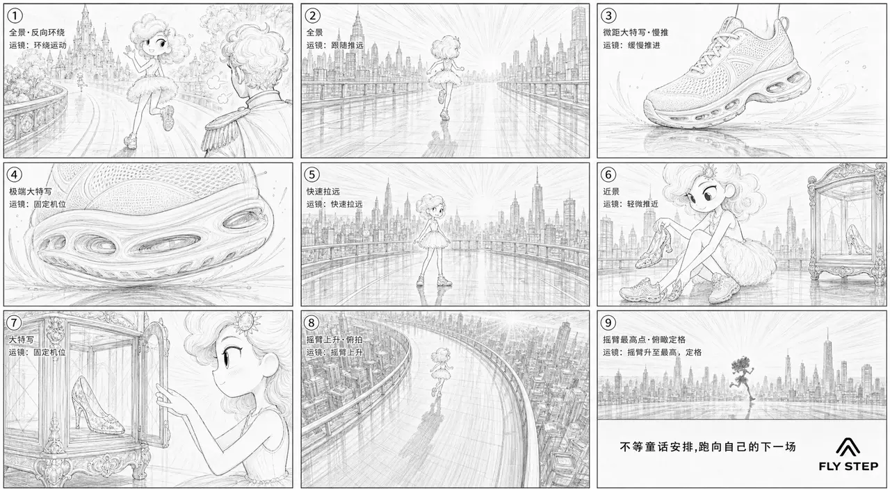 《灰姑娘:跑向新童话》|分镜草图8-镜头8后半+镜头9+品牌收尾