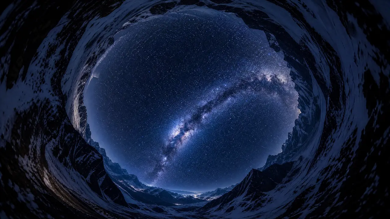 大疆360全景运动相机TVC广告|雪山星空-360全景小行星视角