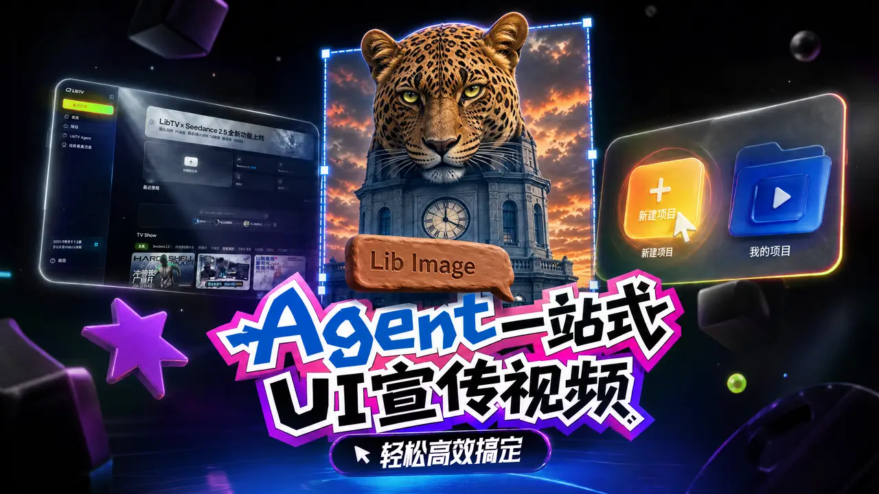 LIBTV Agent一站式 自制UI网站风格宣传视频