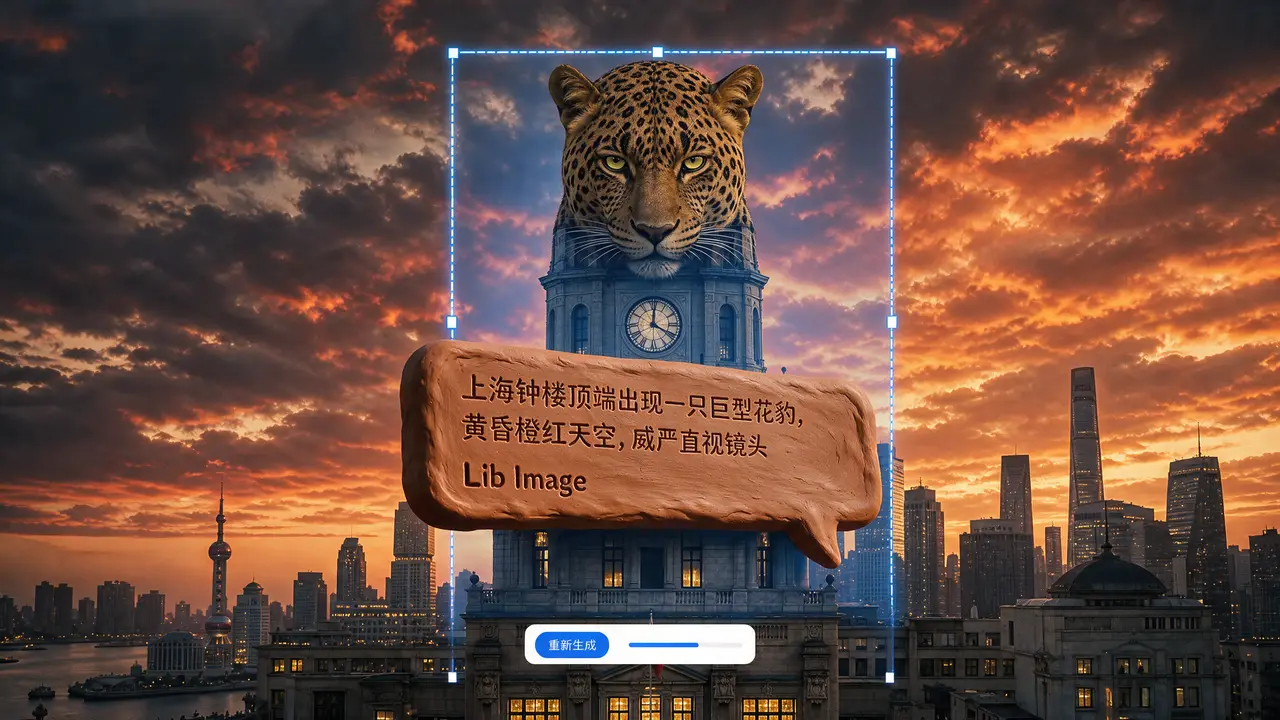 LIBTV Agent一站式 自制UI网站风格宣传视频|S02|花豹钟楼·黏土对话框·画布选区重新生成