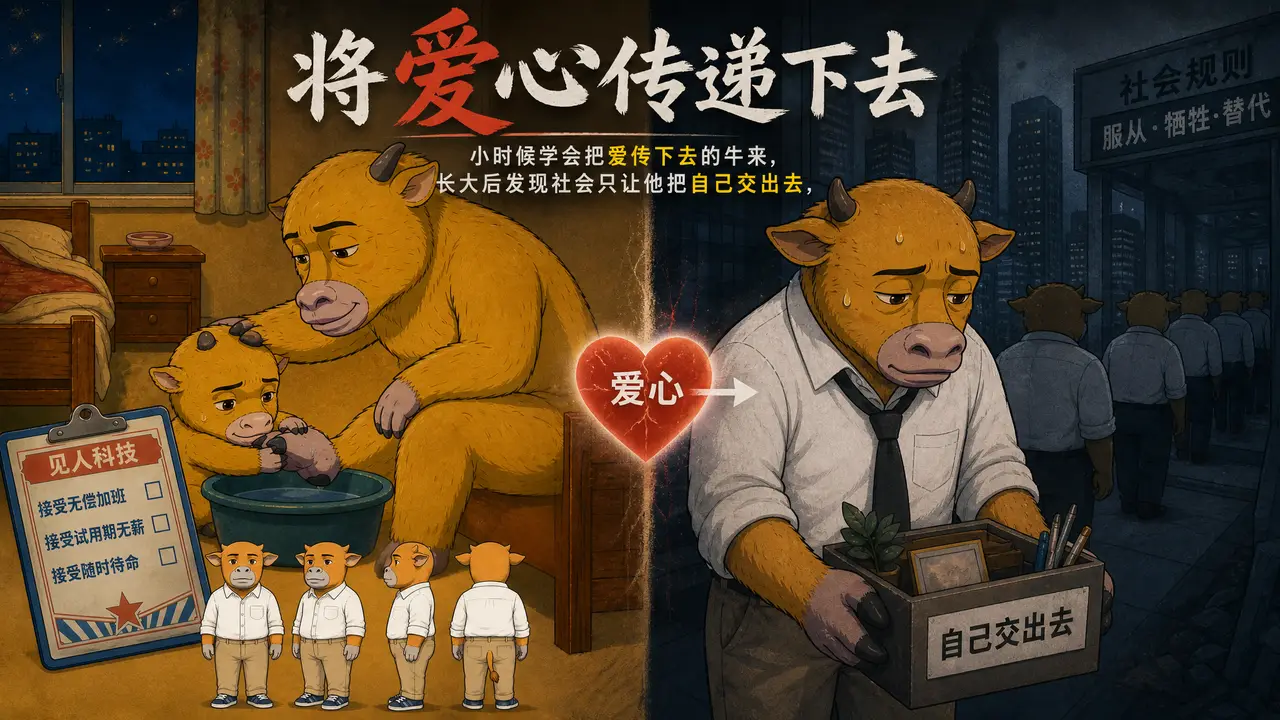 牛来将爱心传递下去