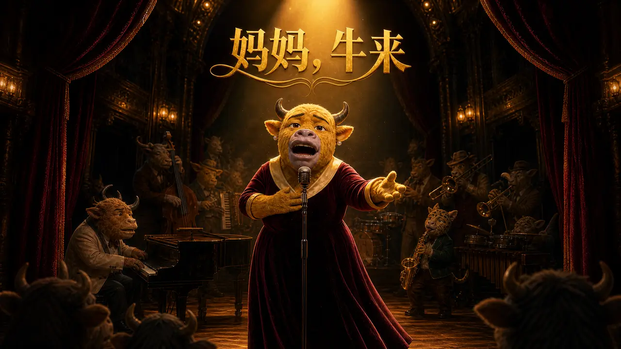 妈妈,牛来