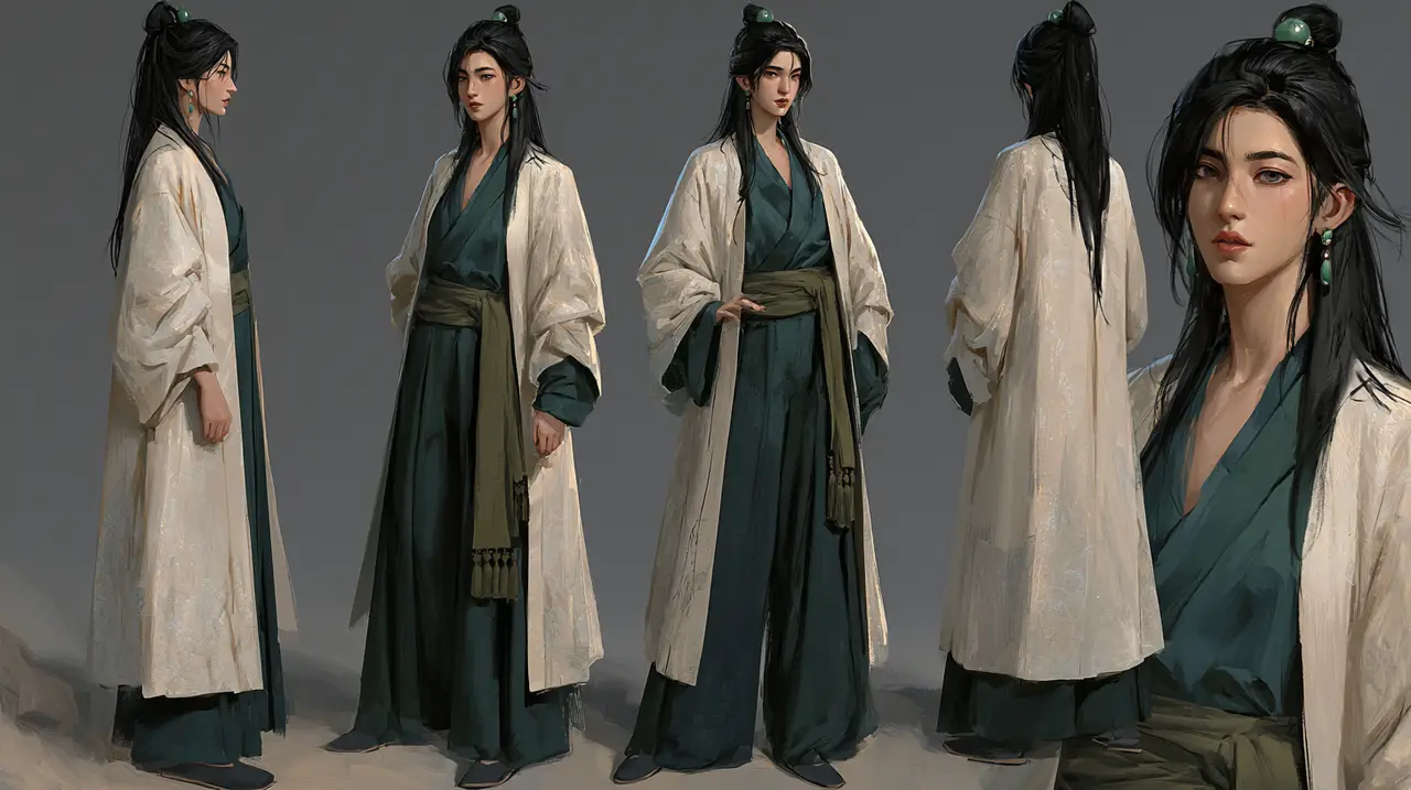 捷风做了个梦|汉服角色 四视图角色卡