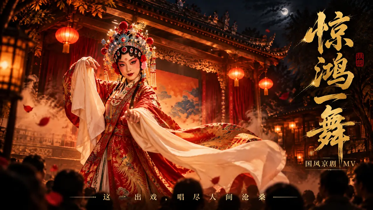 惊鸿一舞｜国风MV封面海报-横版16:9
